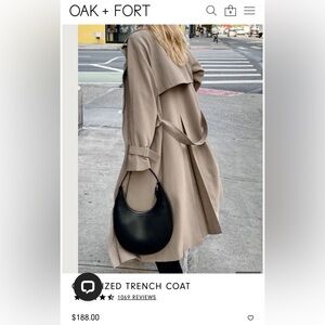 Worn once Oak & Fort Oversized trench in Birch